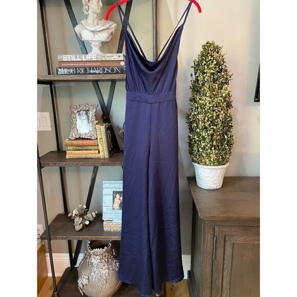 BHLDN Fame & Partners Isabella Jumpsuit Navy Women's Size 0 - Picture 5 of 13
